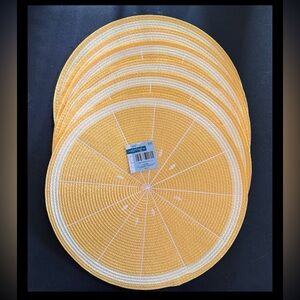 The Spring Shop 15" Round Lemon Woven Placemat Set of 6 Hobby Lobby NEW